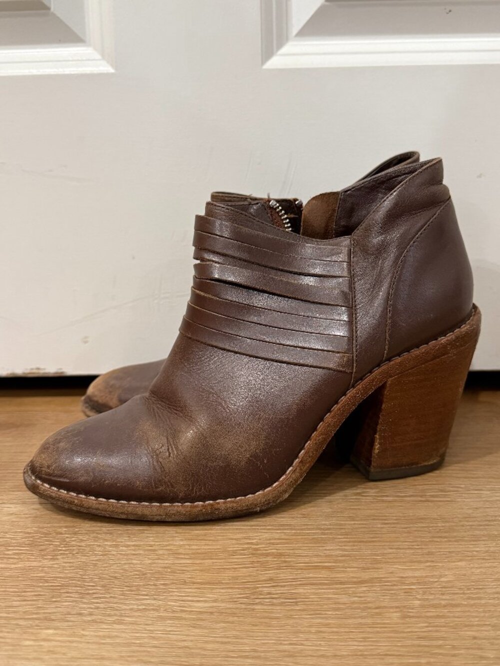 Loeffler Randall Leather Ankle Boots – Brown, Size 37